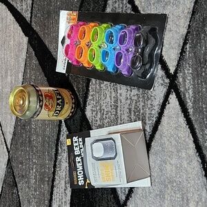 SHOWER BEER HOLDER 6- BEER GOGGLES JELLY BELLY DRAFT BEER TOP-OPEN TINCAN BUNDLE